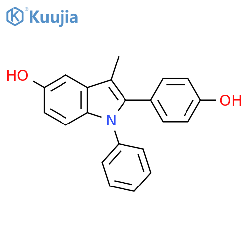 1H-Indol-5-ol, 2-(4-hydroxyphenyl)-3-methyl-1-phenyl- structure