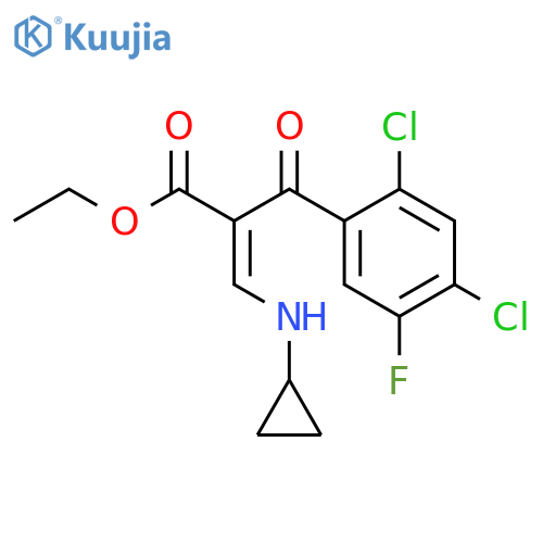 Benzenepropanoic acid, 2,4-dichloro-α-[(cyclopropylamino)methylene]-5-fluoro-β-oxo-, ethyl ester, (E)- (9CI) structure