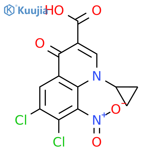 3-Quinolinecarboxylic acid, 6,7-dichloro-1-cyclopropyl-1,4-dihydro-8-nitro-4-oxo- structure