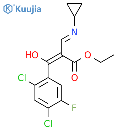 3-Cyclopropylamino-2-(2,4-dichloro-5-fluoro-benzoyl)-acrylic acid ethyl ester structure