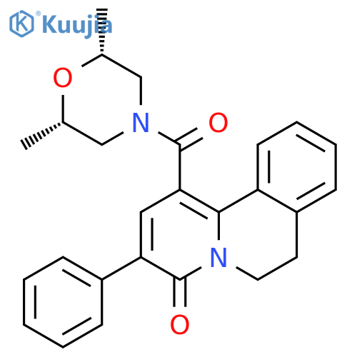 Morpholine,4-[(6,7-dihydro-4-oxo-3-phenyl-4H-benzo[a]quinolizin-1-yl)carbonyl]-2,6-dimethyl-, cis- structure