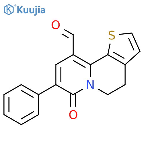 5H-Thieno[2,3-a]quinolizine-10-carboxaldehyde,4,7-dihydro-7-oxo-8-phenyl- structure