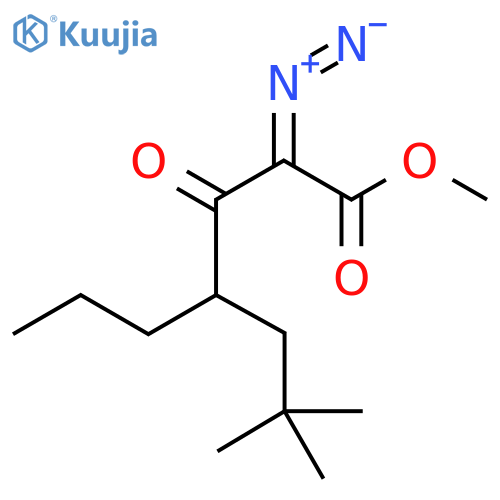 Heptanoic acid, 2-diazo-6,6-dimethyl-3-oxo-4-propyl-, methyl ester structure