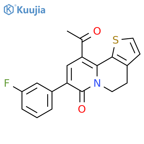 7H-Thieno[2,3-a]quinolizin-7-one,10-acetyl-8-(3-fluorophenyl)-4,5-dihydro- structure