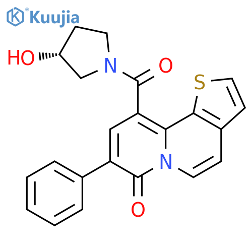 3-Pyrrolidinol,1-[(7-oxo-8-phenyl-7H-thieno[2,3-a]quinolizin-10-yl)carbonyl]-, (R)- structure