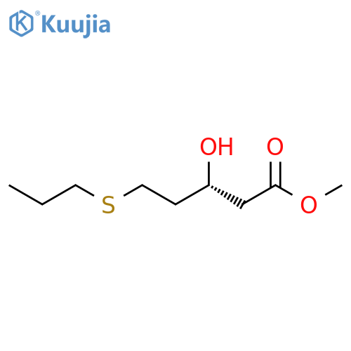 Pentanoic acid, 3-hydroxy-5-(propylthio)-, methyl ester, (R)- structure