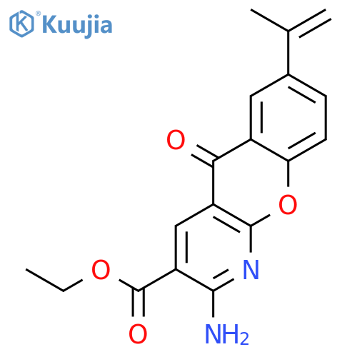 5H-[1]Benzopyrano[2,3-b]pyridine-3-carboxylic acid, 2-amino-7-(1-methylethenyl)-5-oxo-, ethyl ester structure