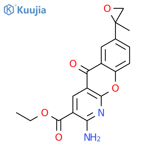 5H-[1]Benzopyrano[2,3-b]pyridine-3-carboxylic acid, 2-amino-7-(2-methyloxiranyl)-5-oxo-, ethyl ester structure
