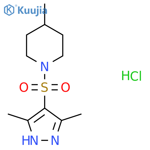 1-(3,5-dimethyl-1H-pyrazol-4-yl)sulfonyl-4-methylpiperidine hydrochloride structure