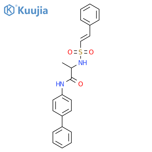 N-{[1,1'-biphenyl]-4-yl}-2-(2-phenylethenesulfonamido)propanamide structure