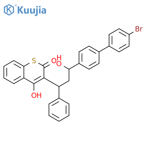2H-1-Benzothiopyran-2-one, 3-[3-(4'-bromo[1,1'-biphenyl]-4-yl)-3-hydroxy-1-phenylpropyl]-4-hydroxy- structure