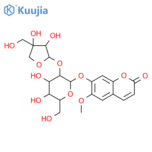 2H-1-Benzopyran-2-one,7-[(2-O-D-apio-b-D-furanosyl-b-D-glucopyranosyl)oxy]-6-methoxy-(9CI) structure
