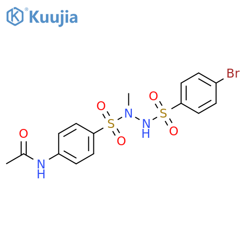 Benzenesulfonic acid, 4-(acetylamino)-,2-[(4-bromophenyl)sulfonyl]-1-methylhydrazide structure
