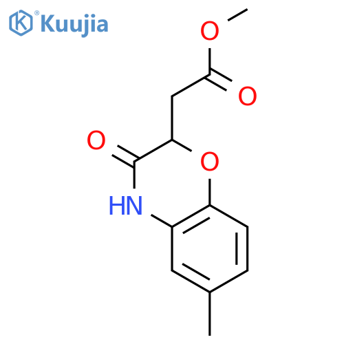 Methyl 2-(6-methyl-3-oxo-3,4-dihydro-2H-benzo[b][1,4]oxazin-2-yl)acetate structure