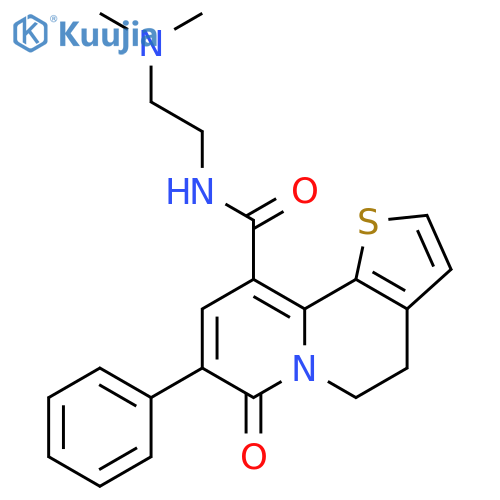 5H-Thieno[2,3-a]quinolizine-10-carboxamide,N-[2-(dimethylamino)ethyl]-4,7-dihydro-7-oxo-8-phenyl- structure