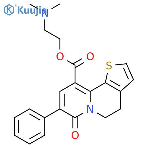5H-Thieno[2,3-a]quinolizine-10-carboxylic acid,4,7-dihydro-7-oxo-8-phenyl-, 2-(dimethylamino)ethyl ester structure