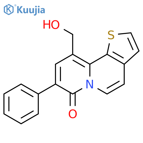7H-Thieno[2,3-a]quinolizin-7-one, 10-(hydroxymethyl)-8-phenyl- structure