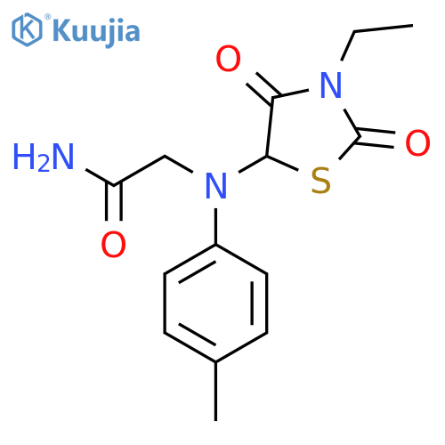 2-[(3-ethyl-2,4-dioxo-1,3-thiazolidin-5-yl)(4-methylphenyl)amino]acetamide structure