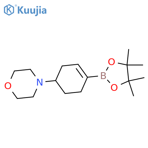 4-[4-(tetramethyl-1,3,2-dioxaborolan-2-yl)cyclohex-3-en-1-yl]morpholine structure