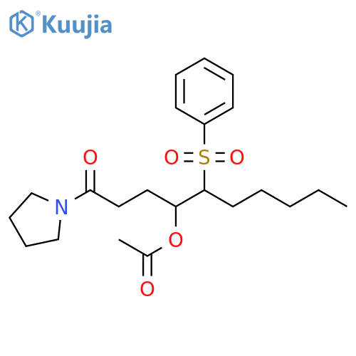 1-Decanone, 4-(acetyloxy)-5-(phenylsulfonyl)-1-(1-pyrrolidinyl)- structure