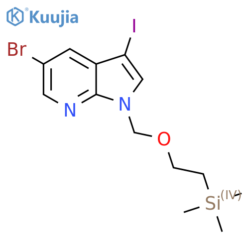 5-Bromo-3-iodo-1-(2-trimethylsilanyl-ethoxymethyl)-1H-pyrrolo[2,3-b]pyridine structure