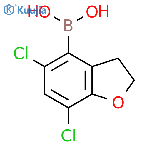 5,7-Dichloro-2,3-dihydro-1-benzofuran-4-ylboronic acid structure