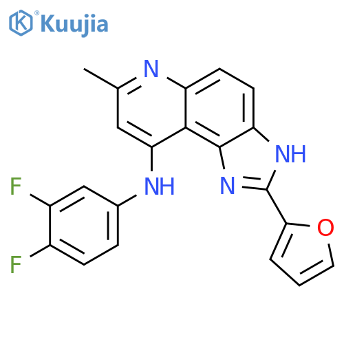 1H-Imidazo[4,5-f]quinolin-9-amine, N-(3,4-difluorophenyl)-2-(2-furanyl)-7-methyl- structure