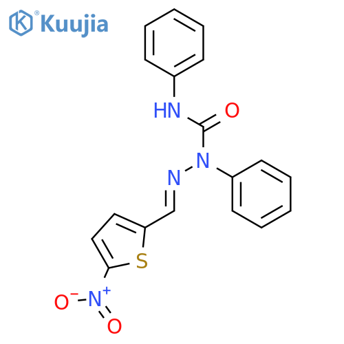 Hydrazinecarboxamide, 2-[(5-nitro-2-thienyl)methylene]-N,1-diphenyl- structure