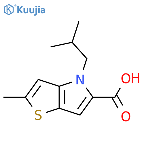 4-isobutyl-2-methyl-4H-thieno[3,2-b]pyrrole-5-carboxylic acid structure
