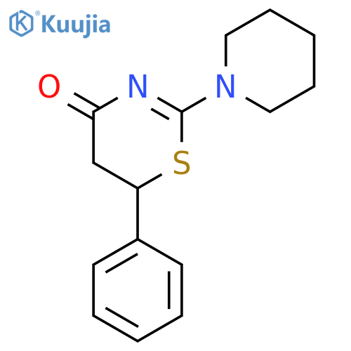 4H-1,3-Thiazin-4-one, 5,6-dihydro-6-phenyl-2-(1-piperidinyl)- structure