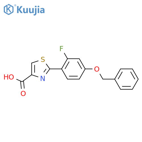 2-4-(benzyloxy)-2-fluorophenyl-1,3-thiazole-4-carboxylic acid structure