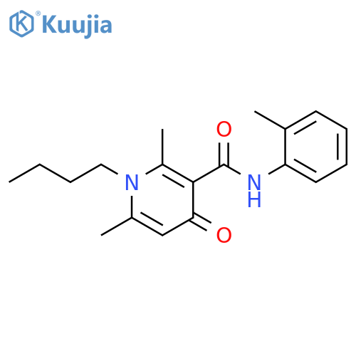 3-Pyridinecarboxamide,1-butyl-1,4-dihydro-2,6-dimethyl-N-(2-methylphenyl)-4-oxo- structure