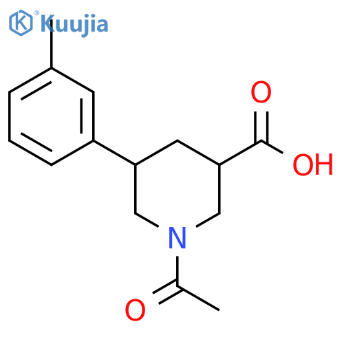 1-Acetyl-5-(3-methylphenyl)piperidine-3-carboxylic acid structure