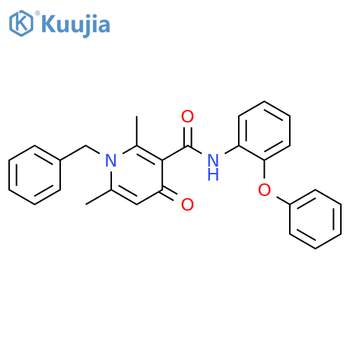 3-Pyridinecarboxamide,1,4-dihydro-2,6-dimethyl-4-oxo-N-(2-phenoxyphenyl)-1-(phenylmethyl)- structure