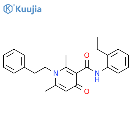 3-Pyridinecarboxamide,N-(2-ethylphenyl)-1,4-dihydro-2,6-dimethyl-4-oxo-1-(2-phenylethyl)- structure