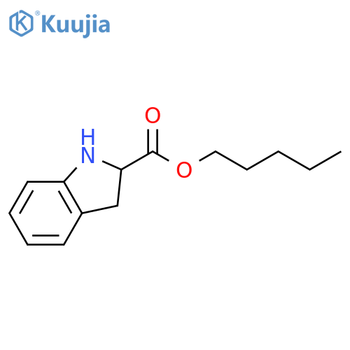 1H-Indole-2-carboxylic acid, 2,3-dihydro-, pentyl ester structure