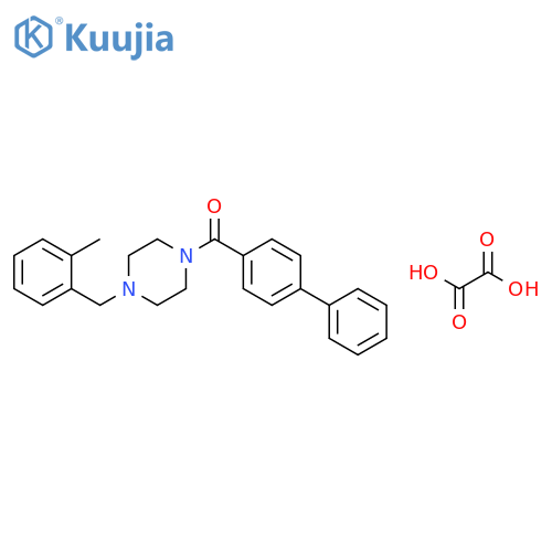 1-(4-biphenylylcarbonyl)-4-(2-methylbenzyl)piperazine oxalate structure