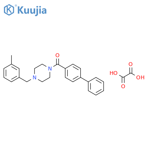 1-(4-biphenylylcarbonyl)-4-(3-methylbenzyl)piperazine oxalate structure