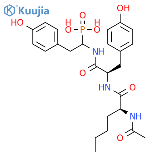 L-Tyrosinamide, N-acetyl-L-norleucyl-N-[2-(4-hydroxyphenyl)-1-phosphonoethyl]-, (R)- structure