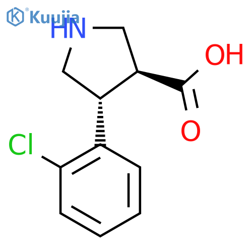 rac-(3R,4S)-4-(2-chlorophenyl)pyrrolidine-3-carboxylic acid structure