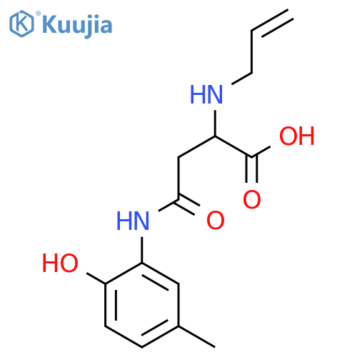 3-[(2-hydroxy-5-methylphenyl)carbamoyl]-2-[(prop-2-en-1-yl)amino]propanoic acid structure