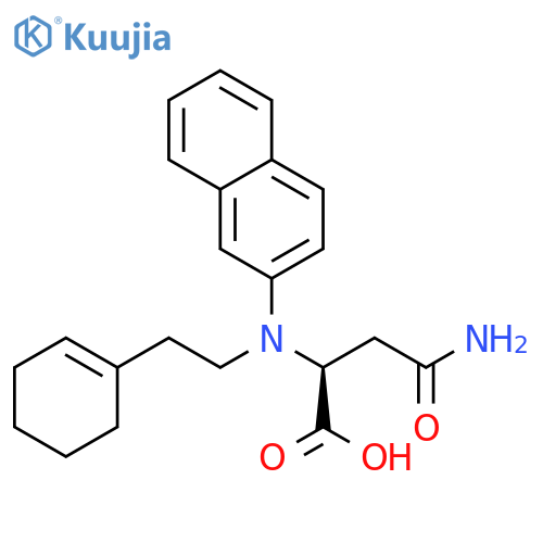 2-{[2-(cyclohex-1-en-1-yl)ethyl]amino}-3-[(naphthalen-2-yl)carbamoyl]propanoic acid structure