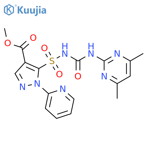 1H-Pyrazole-4-carboxylicacid,5-[[[[(4,6-dimethyl-2-pyrimidinyl)amino]carbonyl]amino]sulfonyl]-1-(2-pyridinyl)-,methyl ester structure
