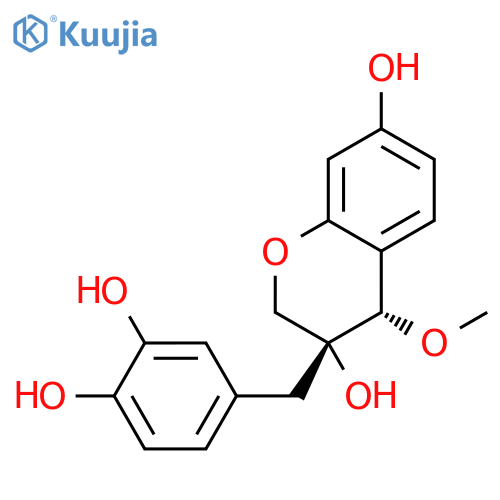 2H-1-Benzopyran-3,7-diol, 3-[(3,4-dihydroxyphenyl)methyl]-3,4-dihydro-4-methoxy-, (3R-cis)- structure
