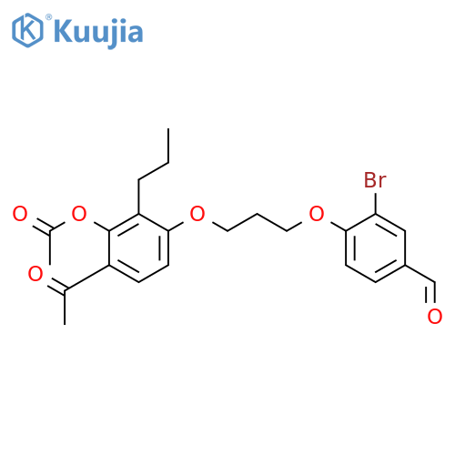 Benzaldehyde, 4-[3-[4-acetyl-3-(acetyloxy)-2-propylphenoxy]propoxy]-3-bromo- structure