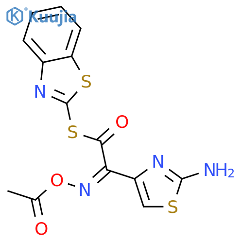 S-2-Benzothiazolyl (Z)-2-(2-Aminothiazol-4-yl)-2-acetyloxyiminothioacetate structure