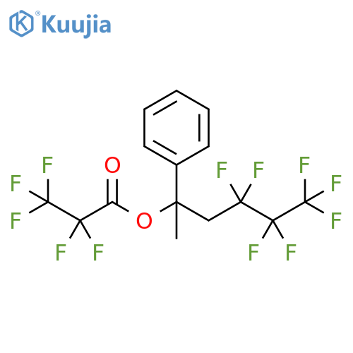 Propanoic acid, pentafluoro-,3,3,4,4,5,5,5-heptafluoro-1-methyl-1-phenylpentyl ester structure