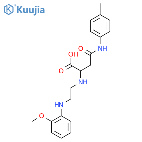 2-({2-[(2-methoxyphenyl)amino]ethyl}amino)-3-[(4-methylphenyl)carbamoyl]propanoic acid structure