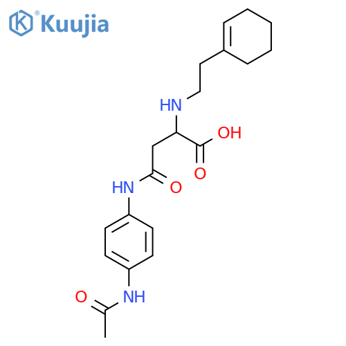 2-{[2-(cyclohex-1-en-1-yl)ethyl]amino}-3-[(4-acetamidophenyl)carbamoyl]propanoic acid structure