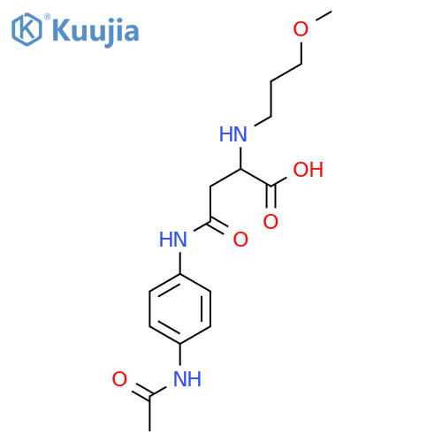 3-[(4-acetamidophenyl)carbamoyl]-2-[(3-methoxypropyl)amino]propanoic acid structure